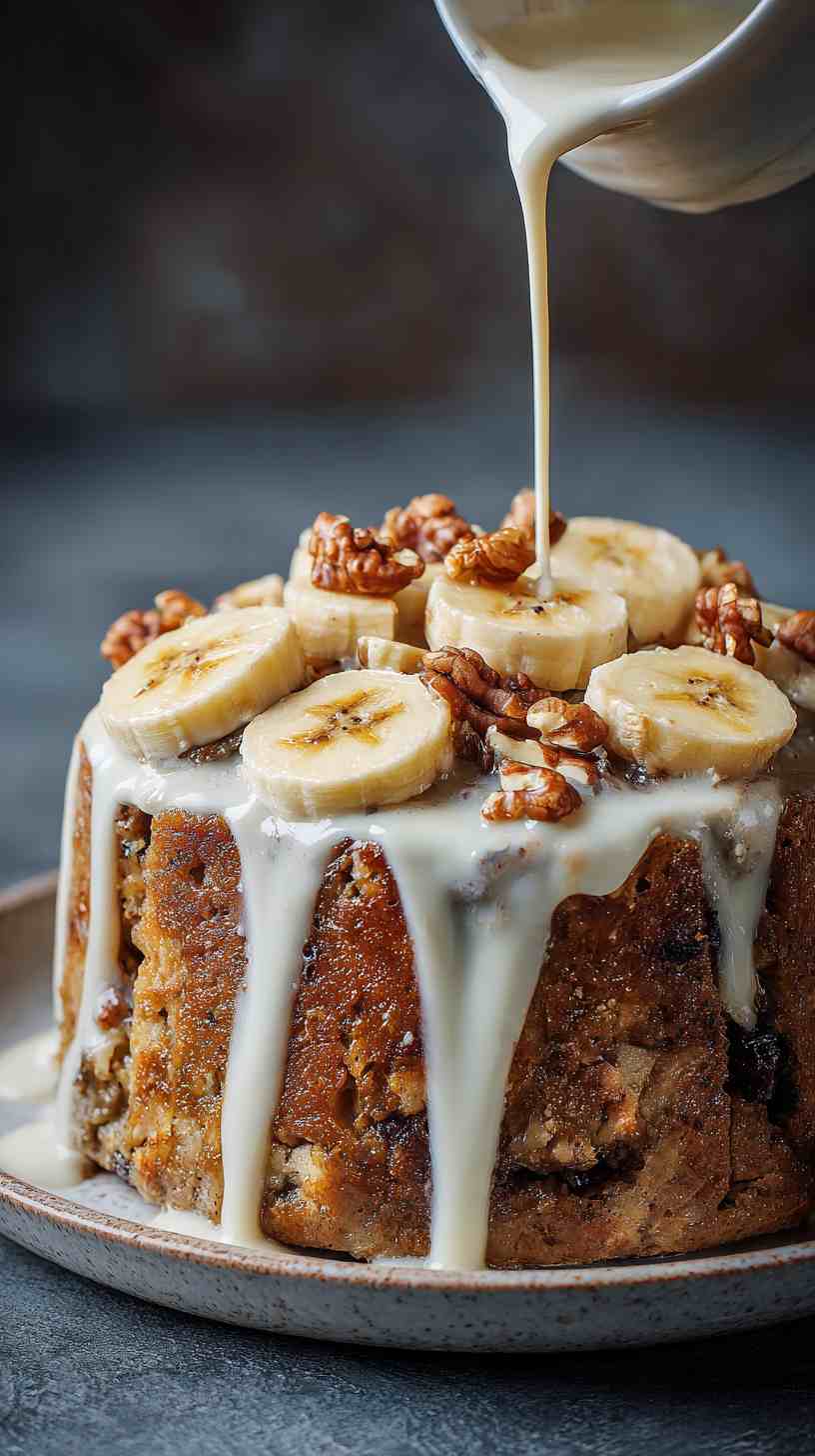 Crockpot Banana Nut Bread Pudding