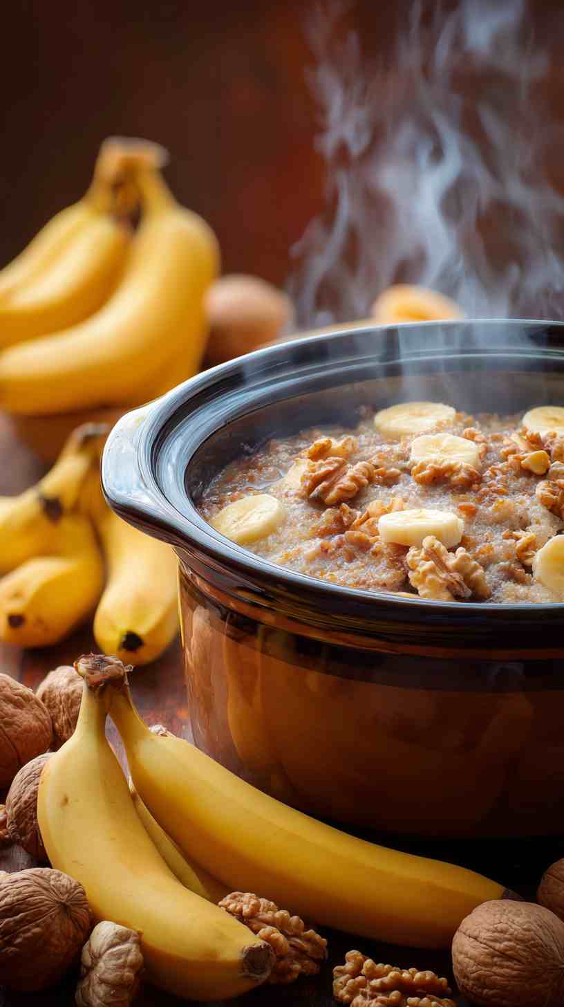 Crockpot Banana Nut Bread Pudding