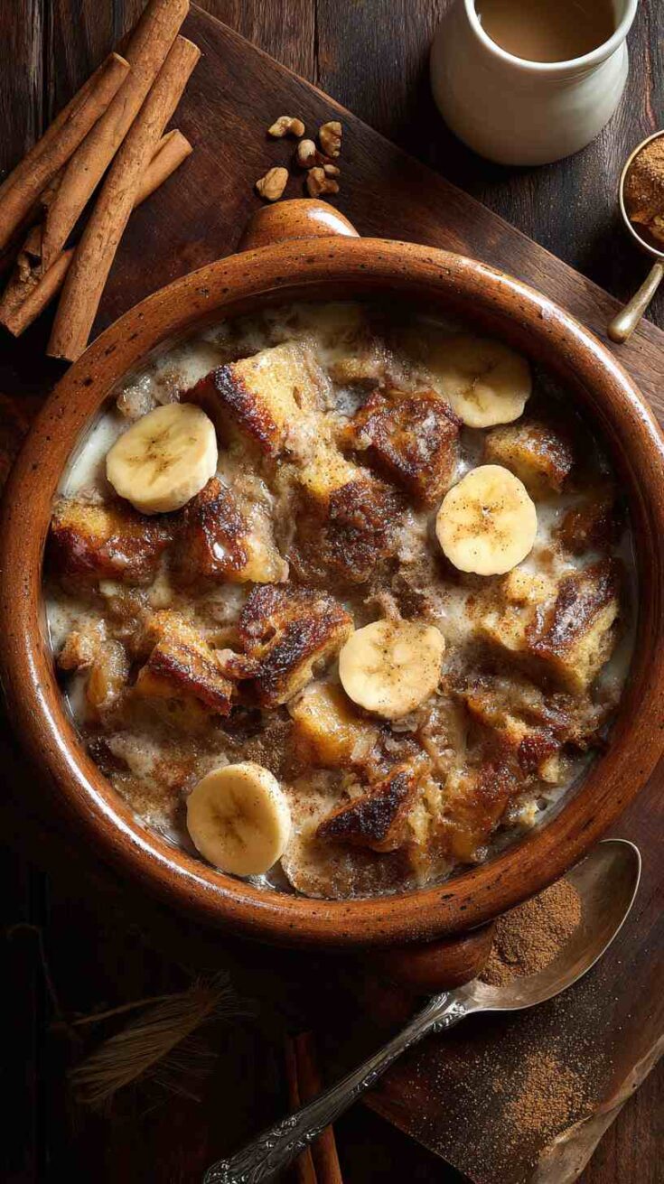 Crockpot Banana Nut Bread Pudding
