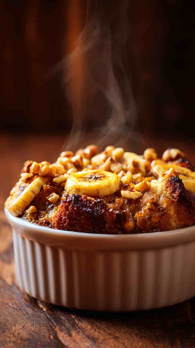 Crockpot Banana Nut Bread Pudding