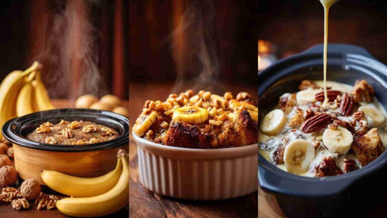 Crockpot Banana Nut Bread Pudding