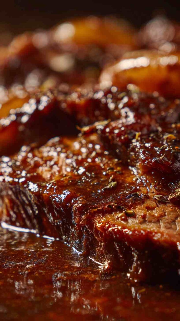 Crockpot Barbecue Beef Brisket with Rich Gravy