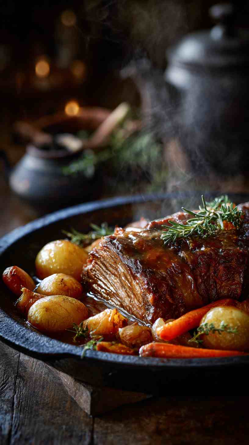 Crockpot Barbecue Beef Brisket with Rich Gravy