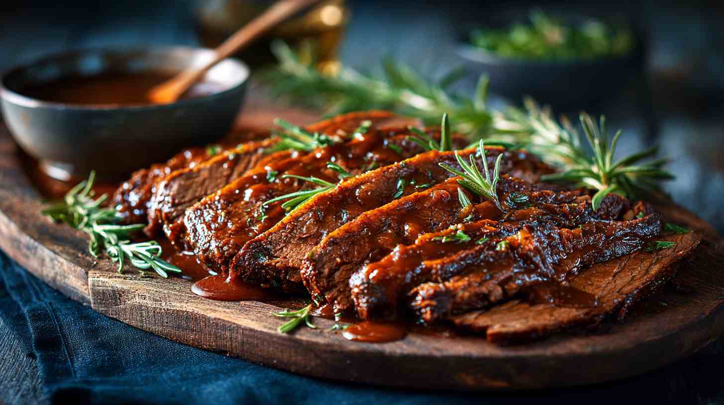 Crockpot Barbecue Beef Brisket with Rich Gravy
