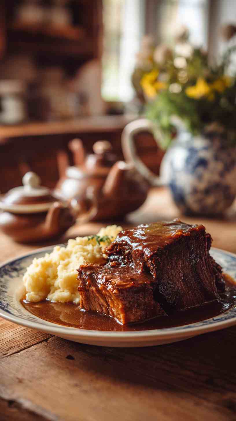 Crockpot Barbecue Beef Brisket with Rich Gravy