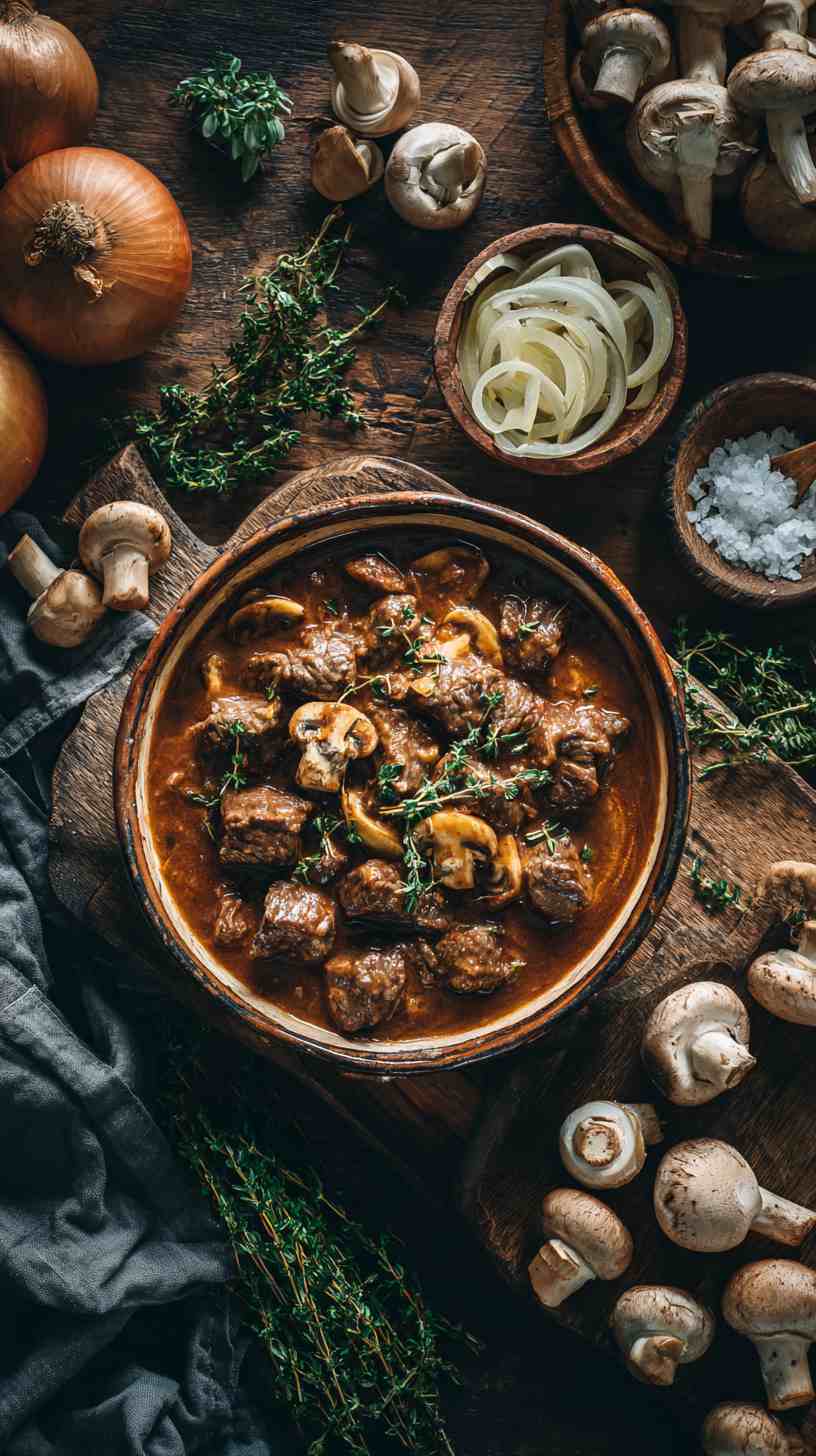 Crockpot Beef Stroganoff with Mushrooms and Onions Crockpot Beef Stroganoff with Mushrooms and Onions