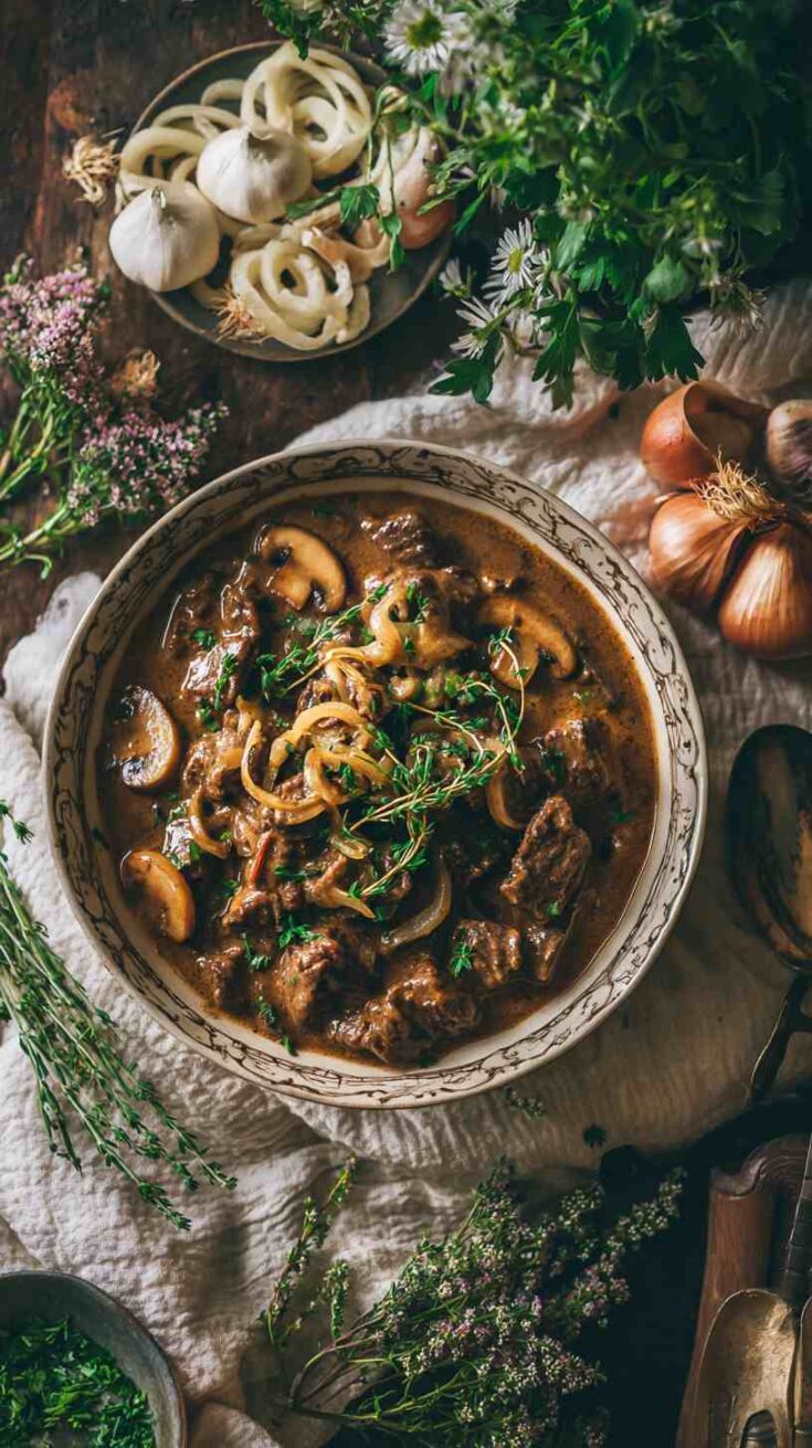Crockpot Beef Stroganoff with Mushrooms and Onions Crockpot Beef Stroganoff with Mushrooms and Onions