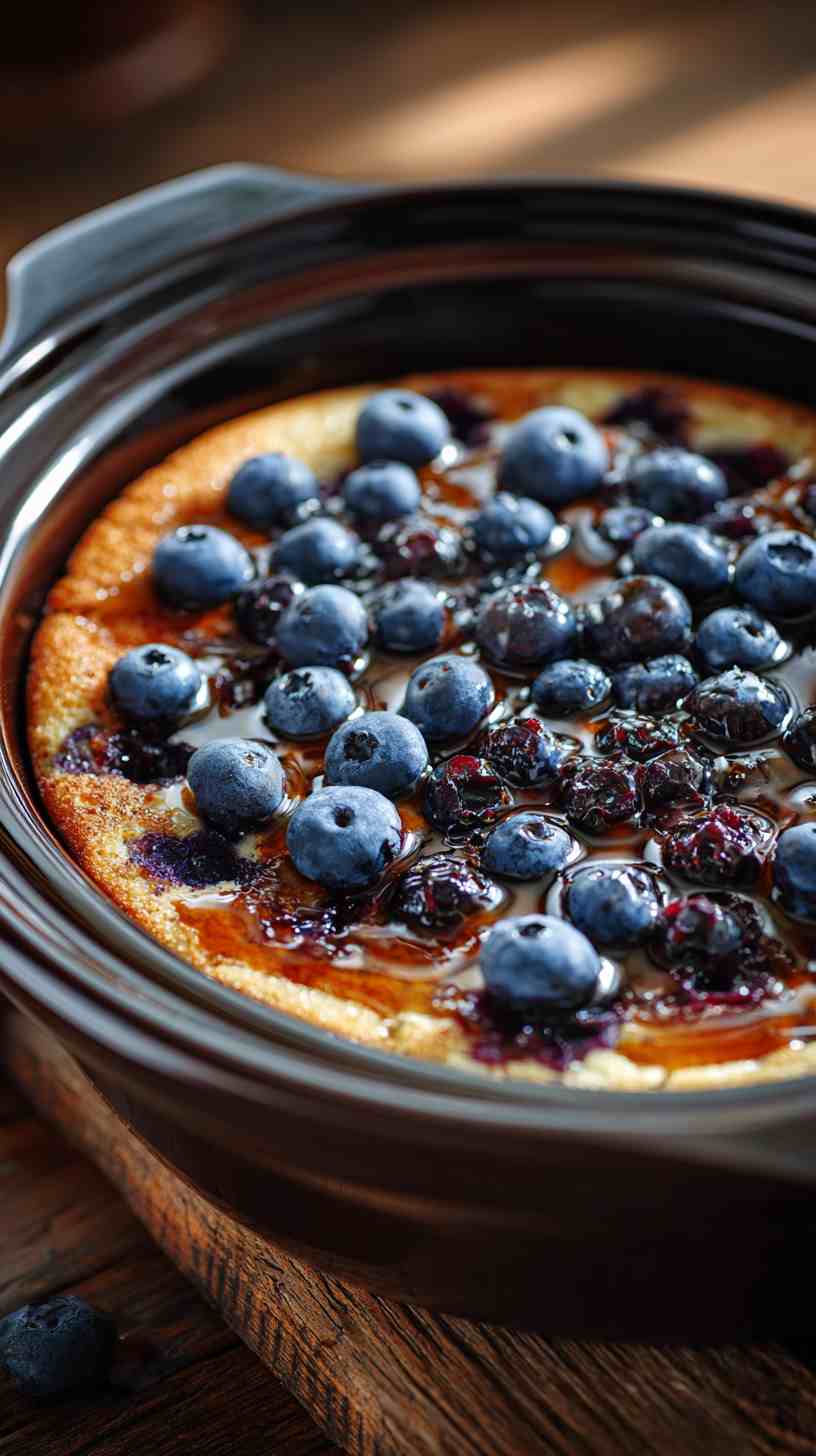 Crockpot Blueberry Pancake Casserole Crockpot Blueberry Pancake Casserole