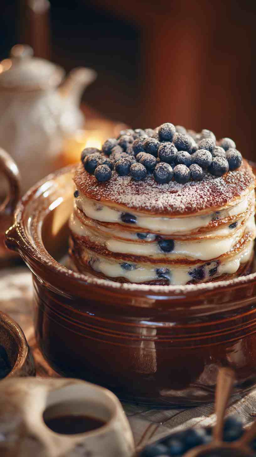 Crockpot Blueberry Pancake Casserole Crockpot Blueberry Pancake Casserole