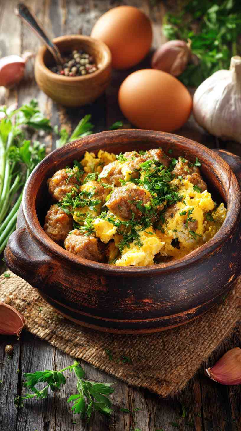 Crockpot Breakfast Egg Casserole with Sausage
