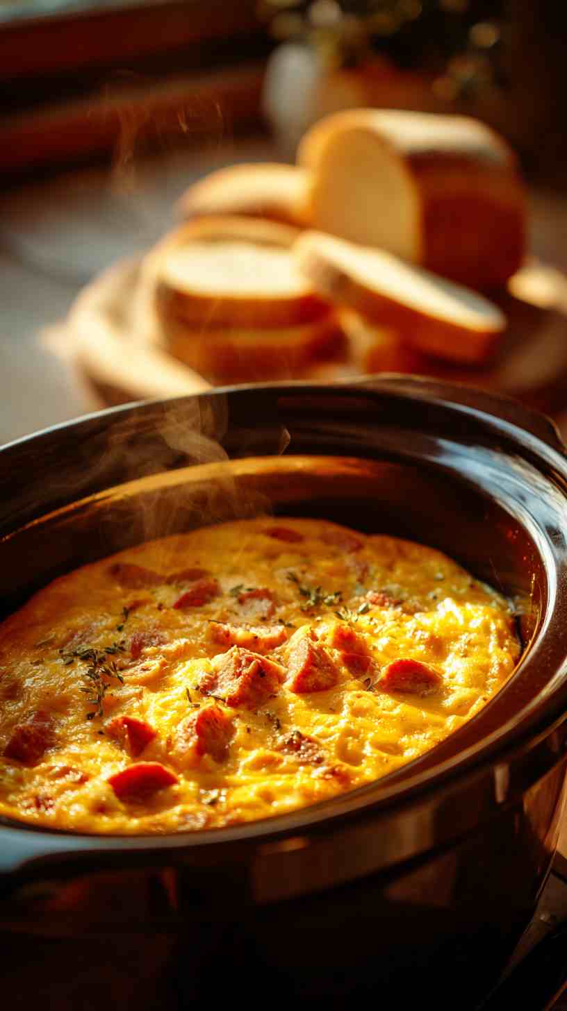Crockpot Breakfast Egg Casserole with Sausage