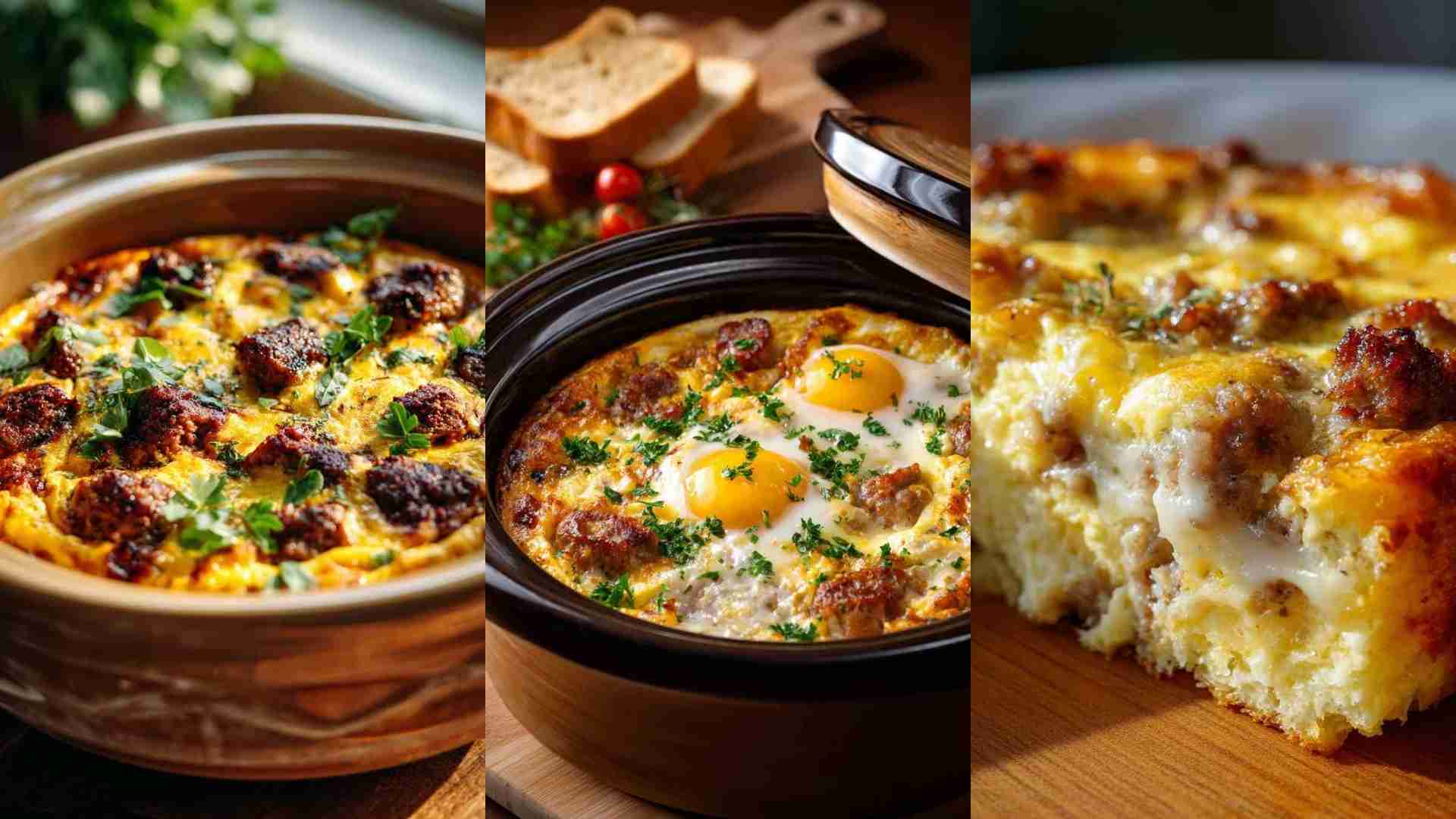 Crockpot Breakfast Egg Casserole with Sausage