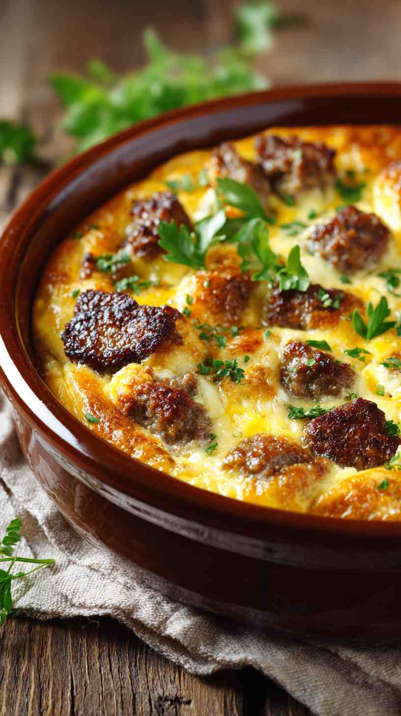 Crockpot Breakfast Egg Casserole with Sausage