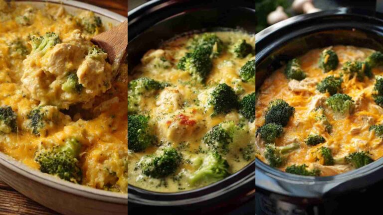 Crockpot Cheesy Broccoli and Chicken Casserole