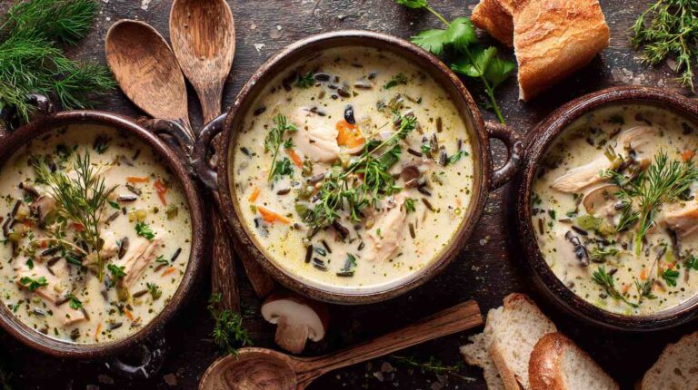Crockpot Creamy Chicken and Wild Rice Soup
