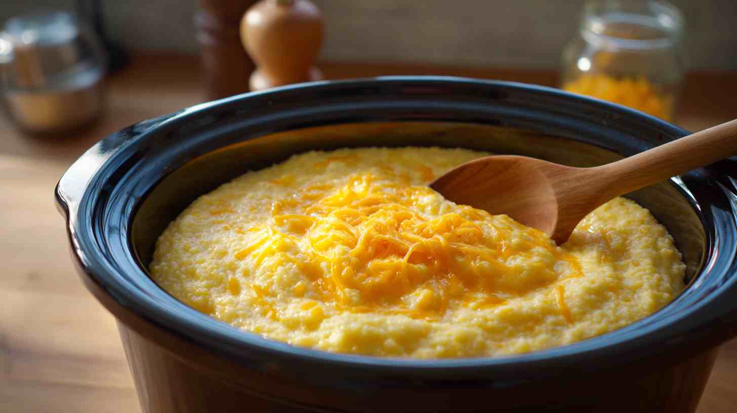 Crockpot Creamy Grits with Cheese