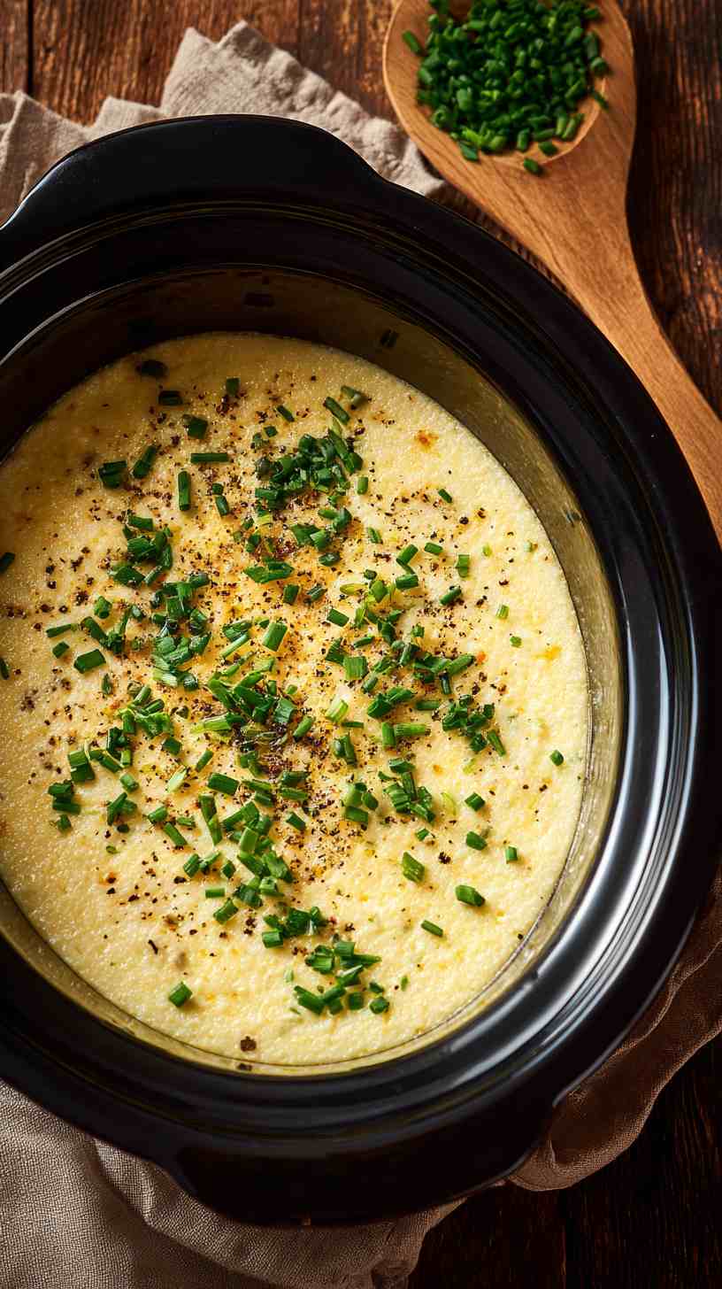 Crockpot Creamy Grits with Cheese