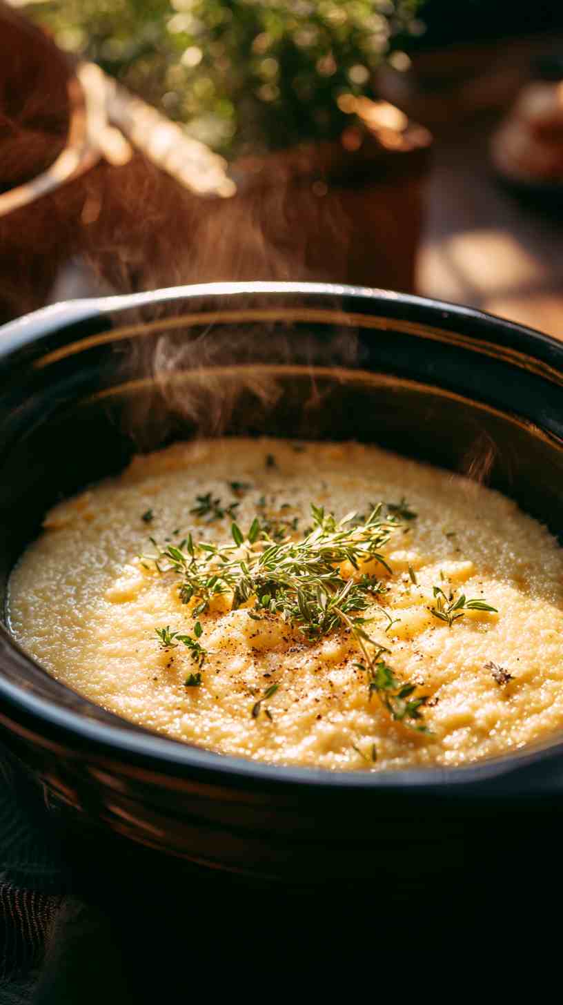 Crockpot Creamy Grits with Cheese