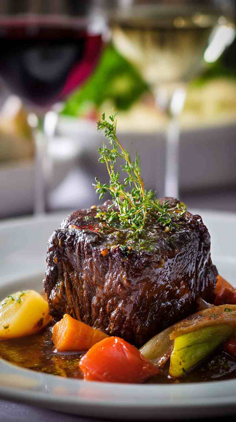 Crockpot Garlic and Herb Braised Beef Chuck