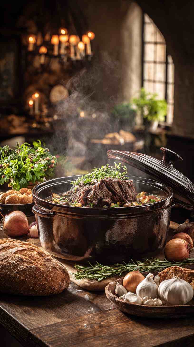 Crockpot Garlic and Herb Braised Beef Chuck