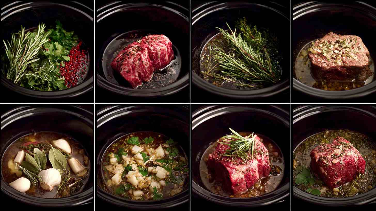 Crockpot Garlic and Herb Braised Beef Chuck