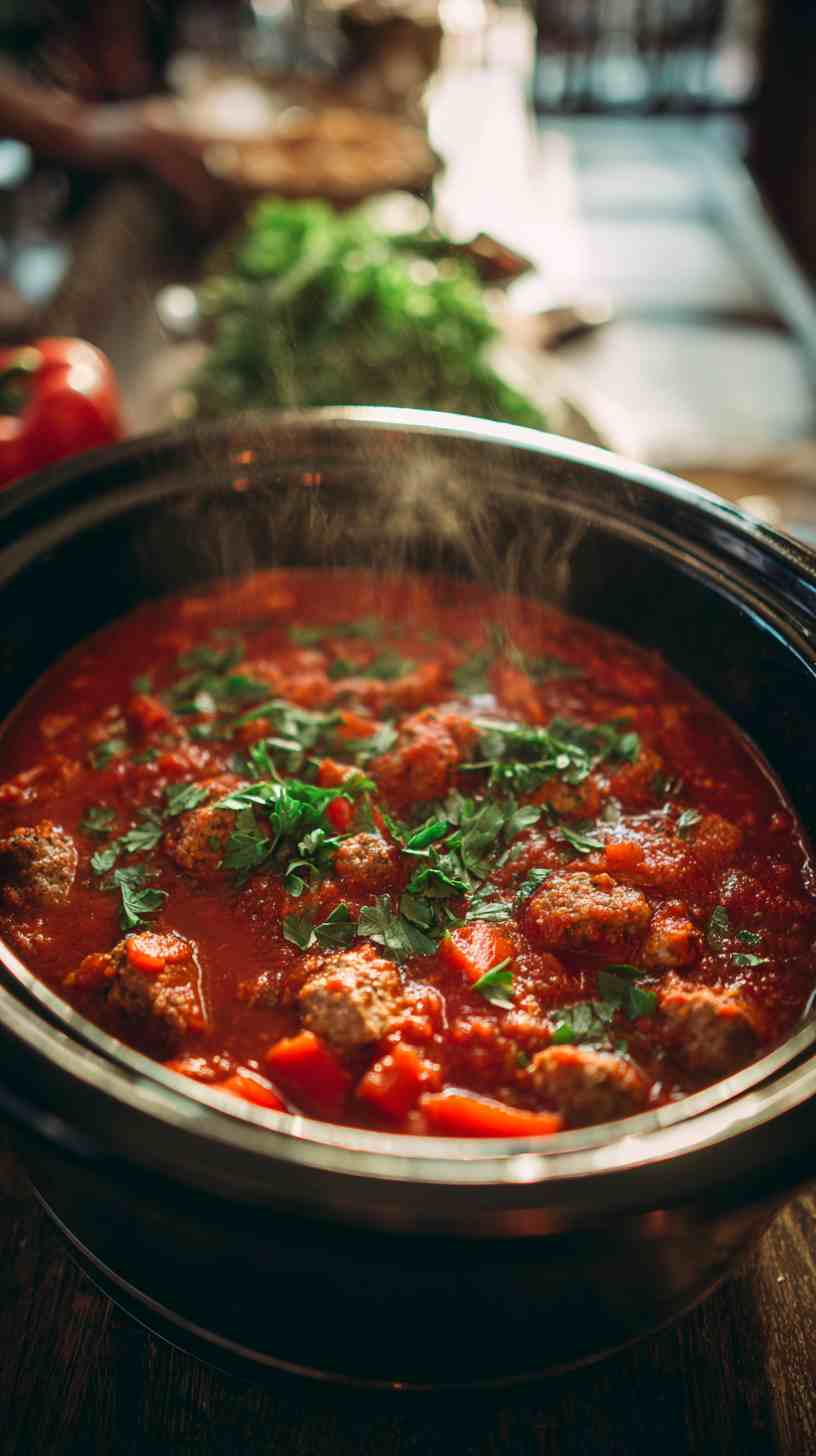 Crockpot Italian Sausage and Peppers with Marinara Crockpot Italian Sausage and Peppers with Marinara