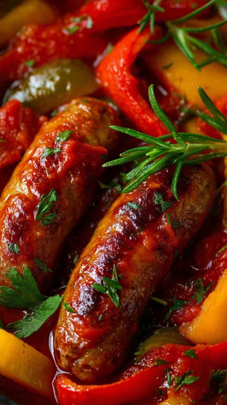 Crockpot Italian Sausage and Peppers with Marinara Crockpot Italian Sausage and Peppers with Marinara