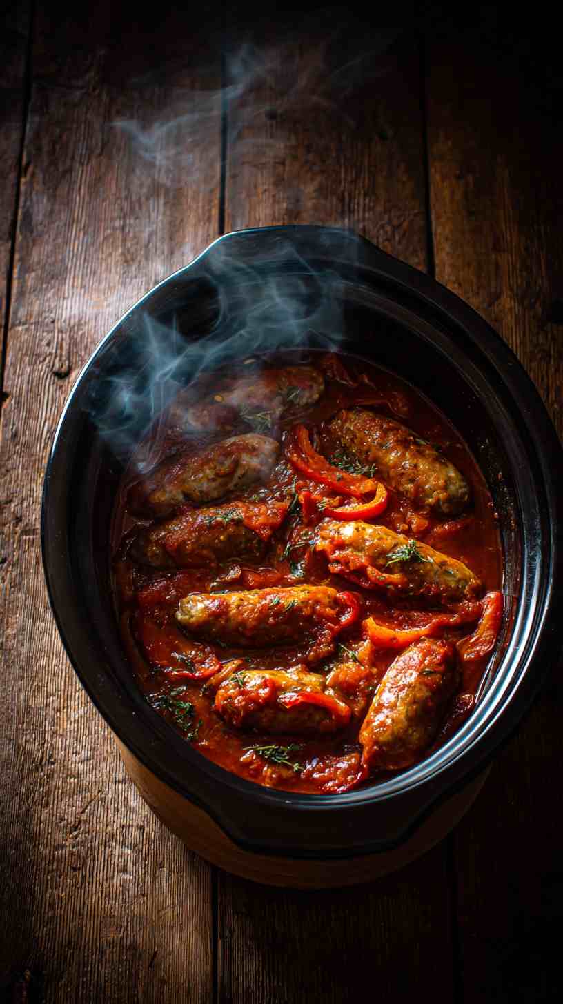 Crockpot Italian Sausage and Peppers with Marinara Crockpot Italian Sausage and Peppers with Marinara