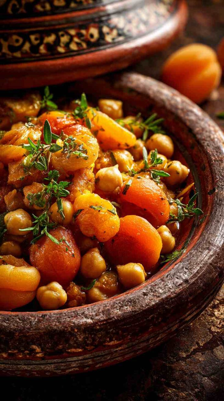 Crockpot Moroccan Chickpea Stew with Apricots and Chickpeas