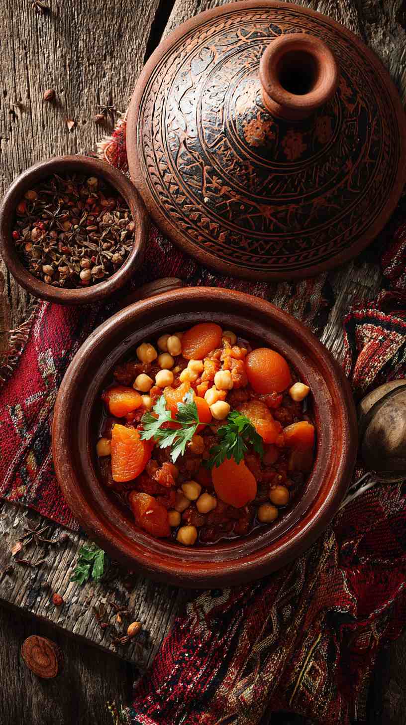 Crockpot Moroccan Chickpea Stew with Apricots and Chickpeas