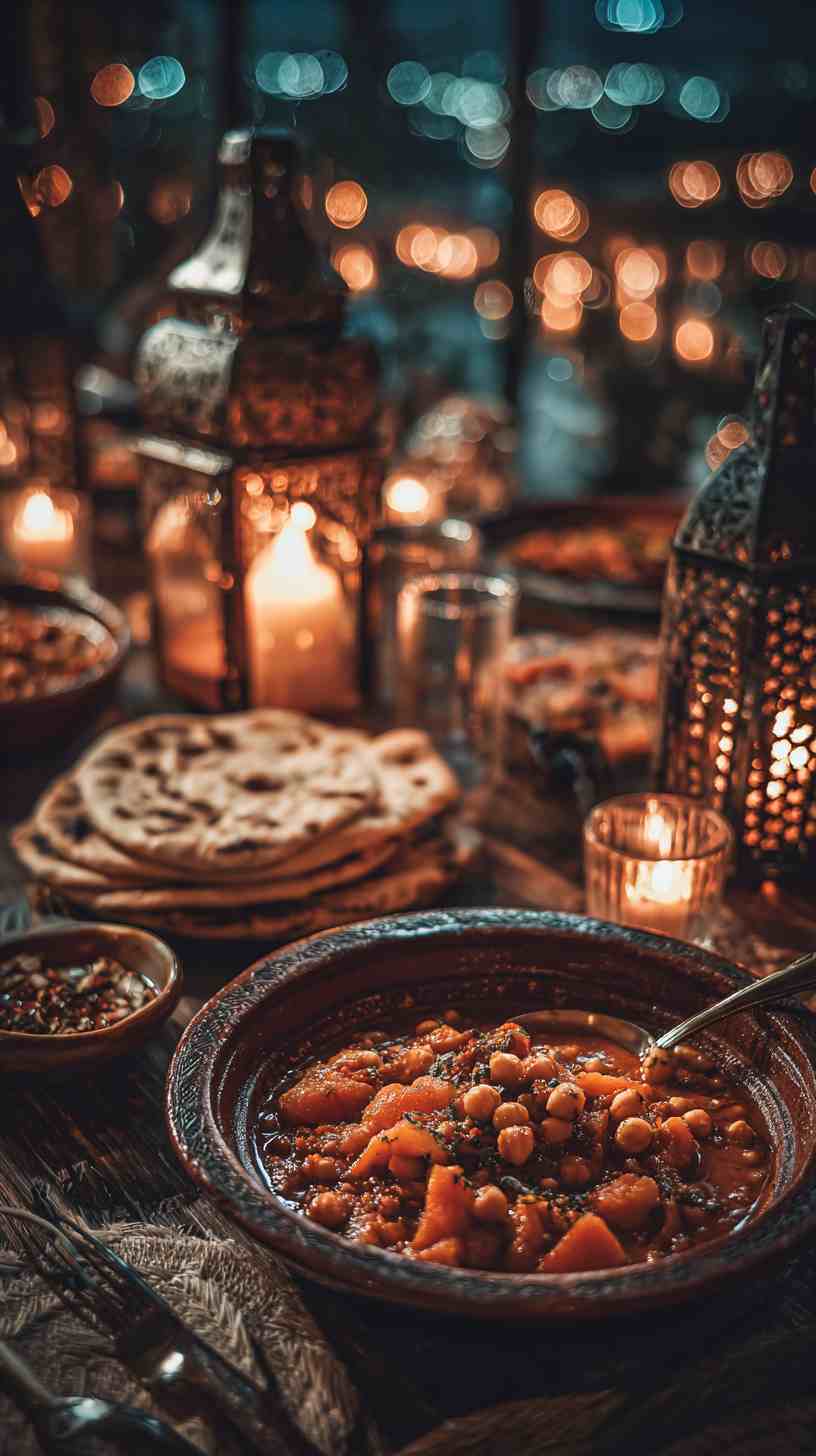 Crockpot Moroccan Chickpea Stew with Apricots and Chickpeas