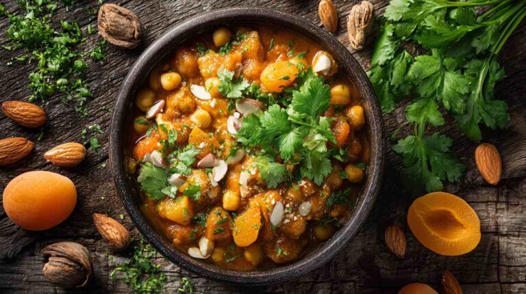 Crockpot Moroccan Chickpea Stew with Apricots and Chickpeas