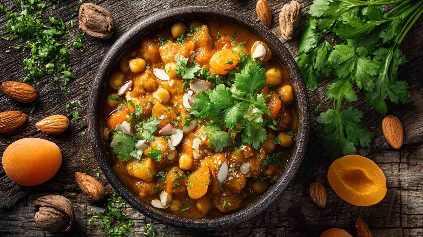 Crockpot Moroccan Chickpea Stew with Apricots and Chickpeas