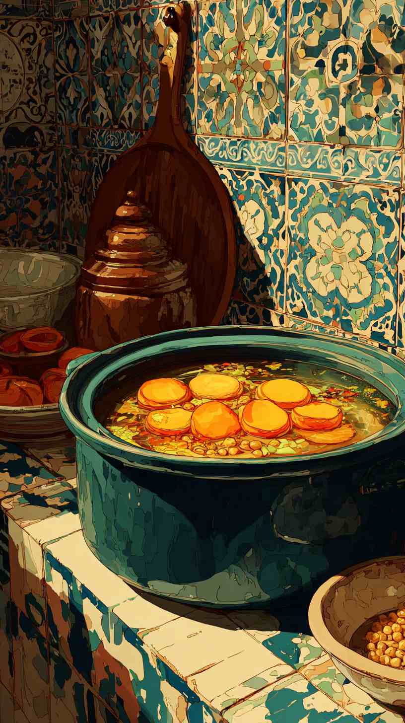 Crockpot Moroccan Chickpea Stew with Apricots and Chickpeas