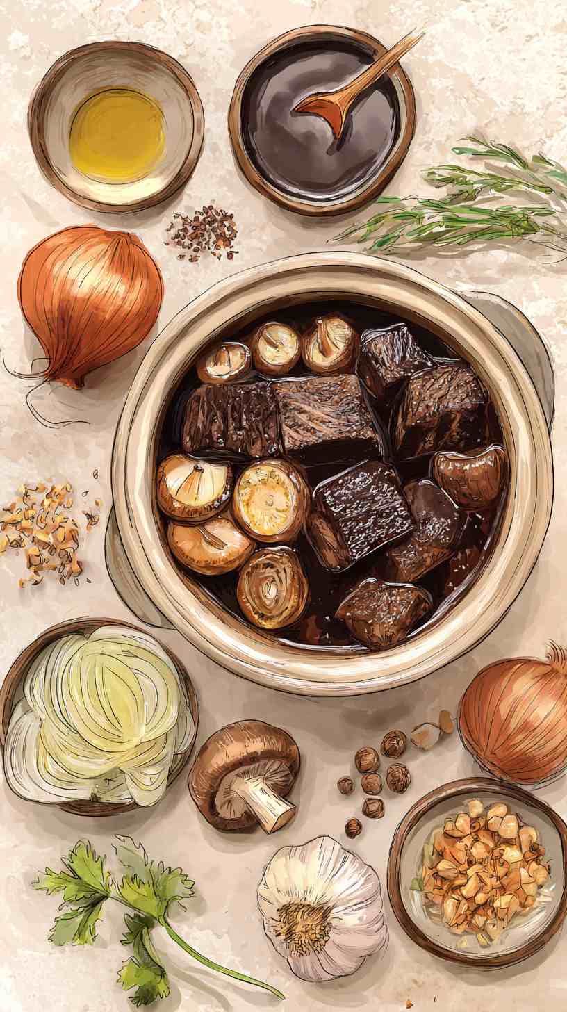 Crockpot Mushroom and Onion Braised Beef