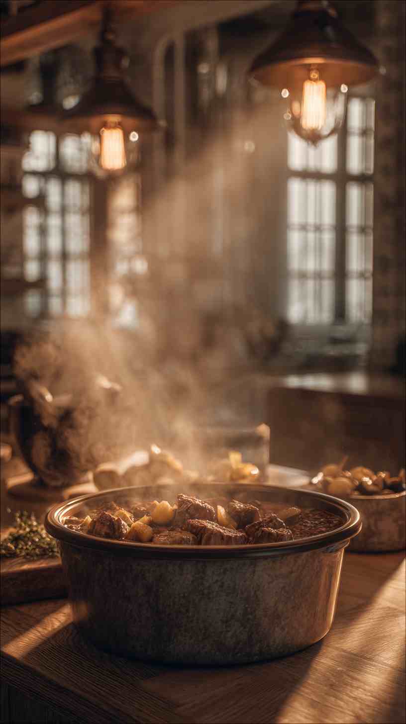 Crockpot Mushroom and Onion Braised Beef