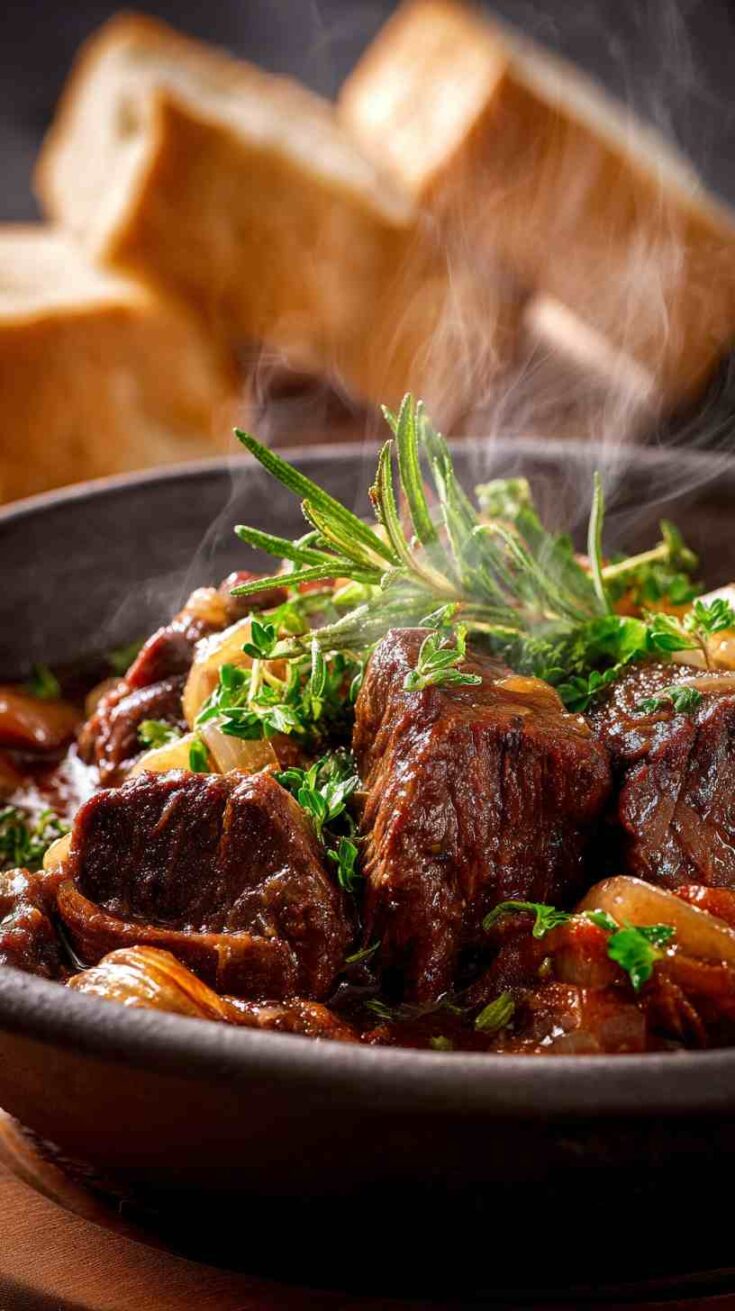 Crockpot Mushroom and Onion Braised Beef