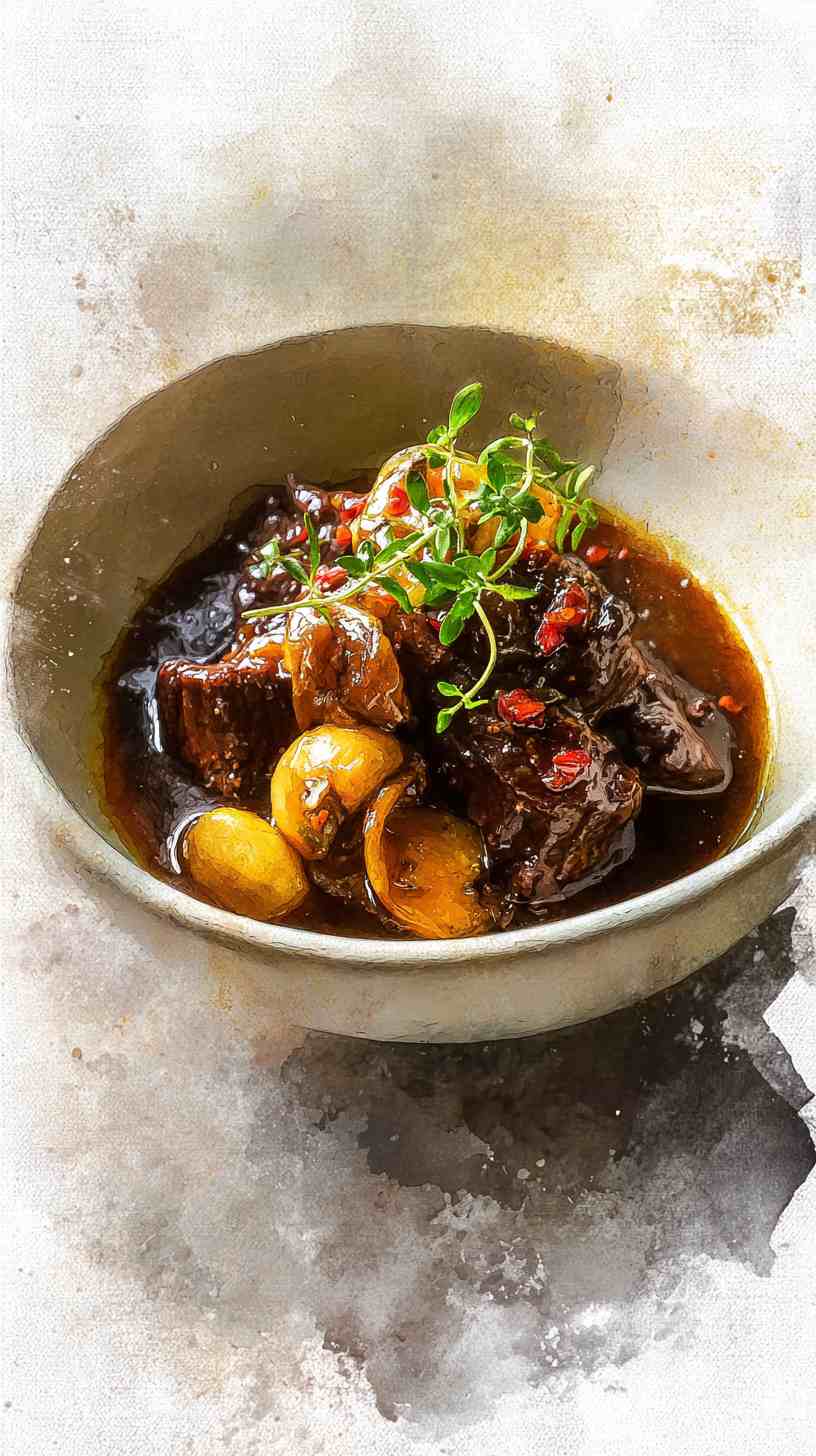 Crockpot Mushroom and Onion Braised Beef