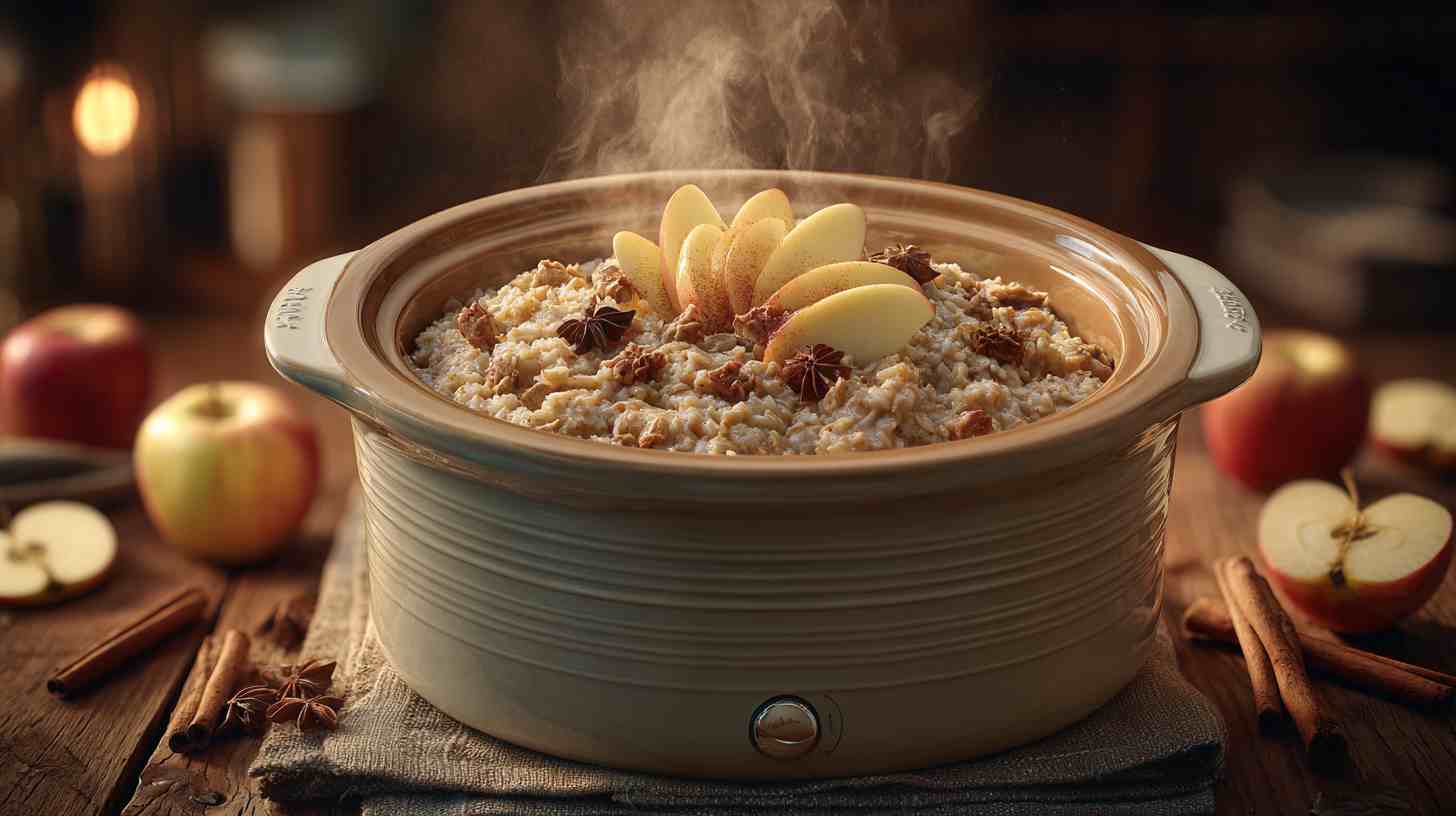 Crockpot Oatmeal with Apples and Cinnamon