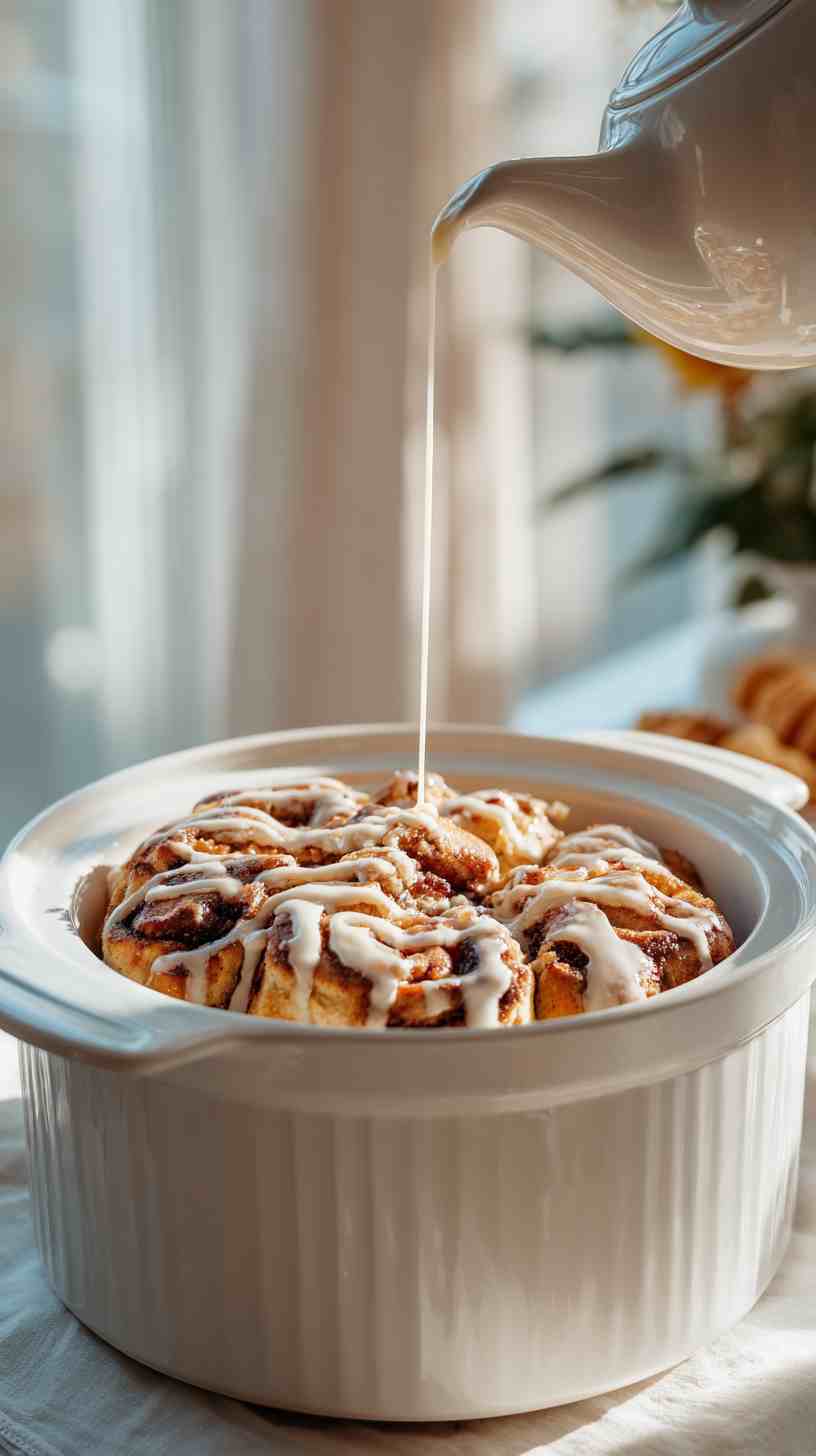 Crockpot Overnight Cinnamon Roll Casserole Crockpot Overnight Cinnamon Roll Casserole