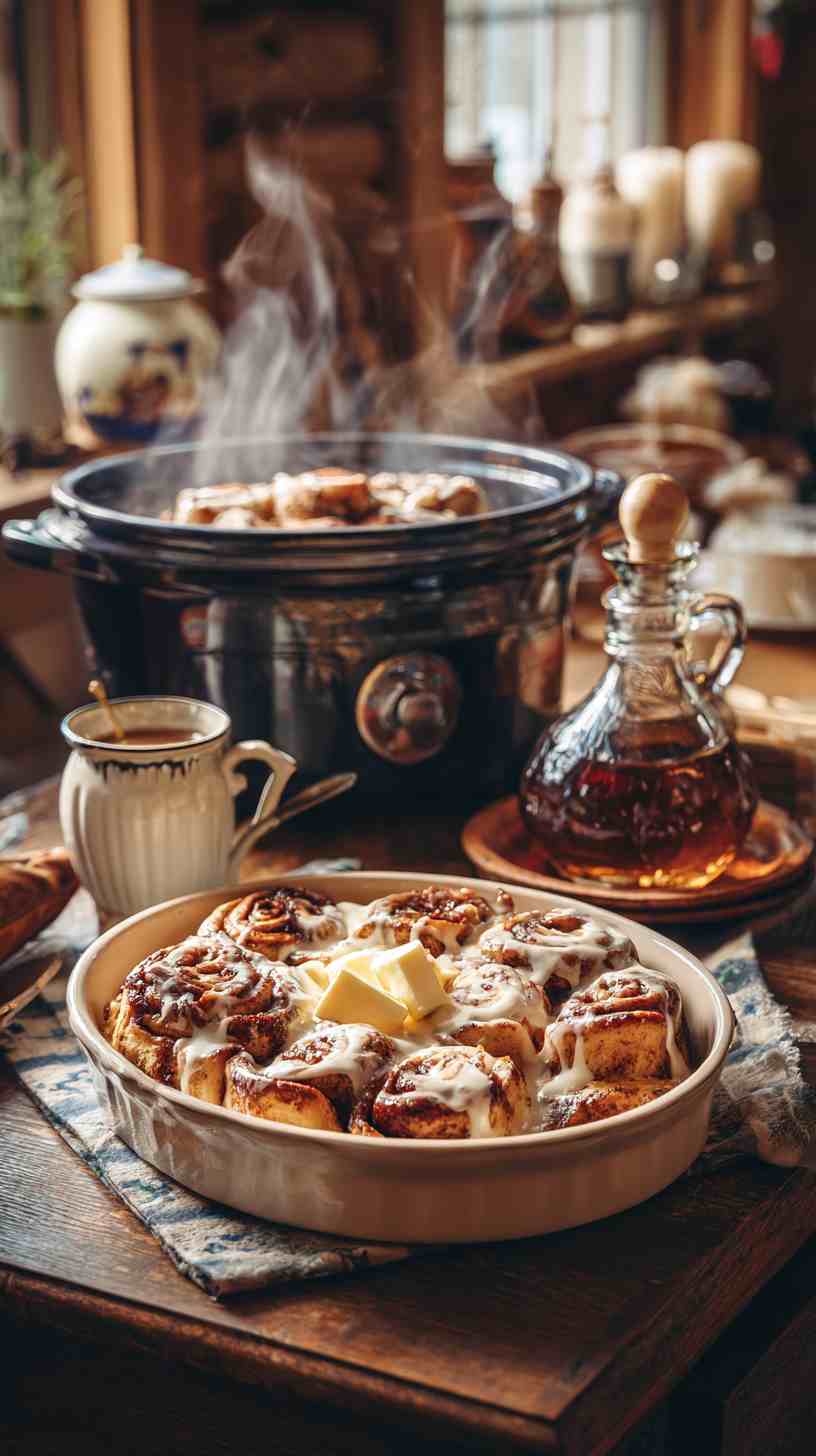Crockpot Overnight Cinnamon Roll Casserole Crockpot Overnight Cinnamon Roll Casserole