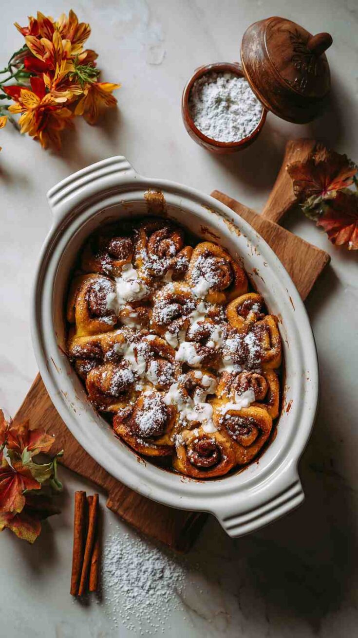 Crockpot Overnight Cinnamon Roll Casserole Crockpot Overnight Cinnamon Roll Casserole