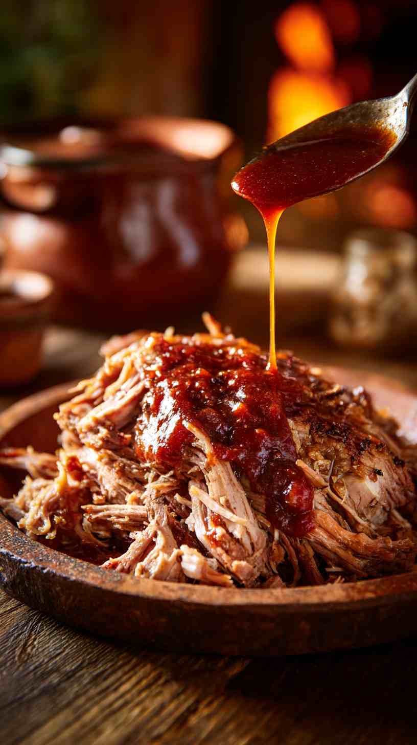 Crockpot Pulled Pork Roast with Tangy Barbecue Sauce Crockpot Pulled Pork Roast with Tangy Barbecue Sauce
