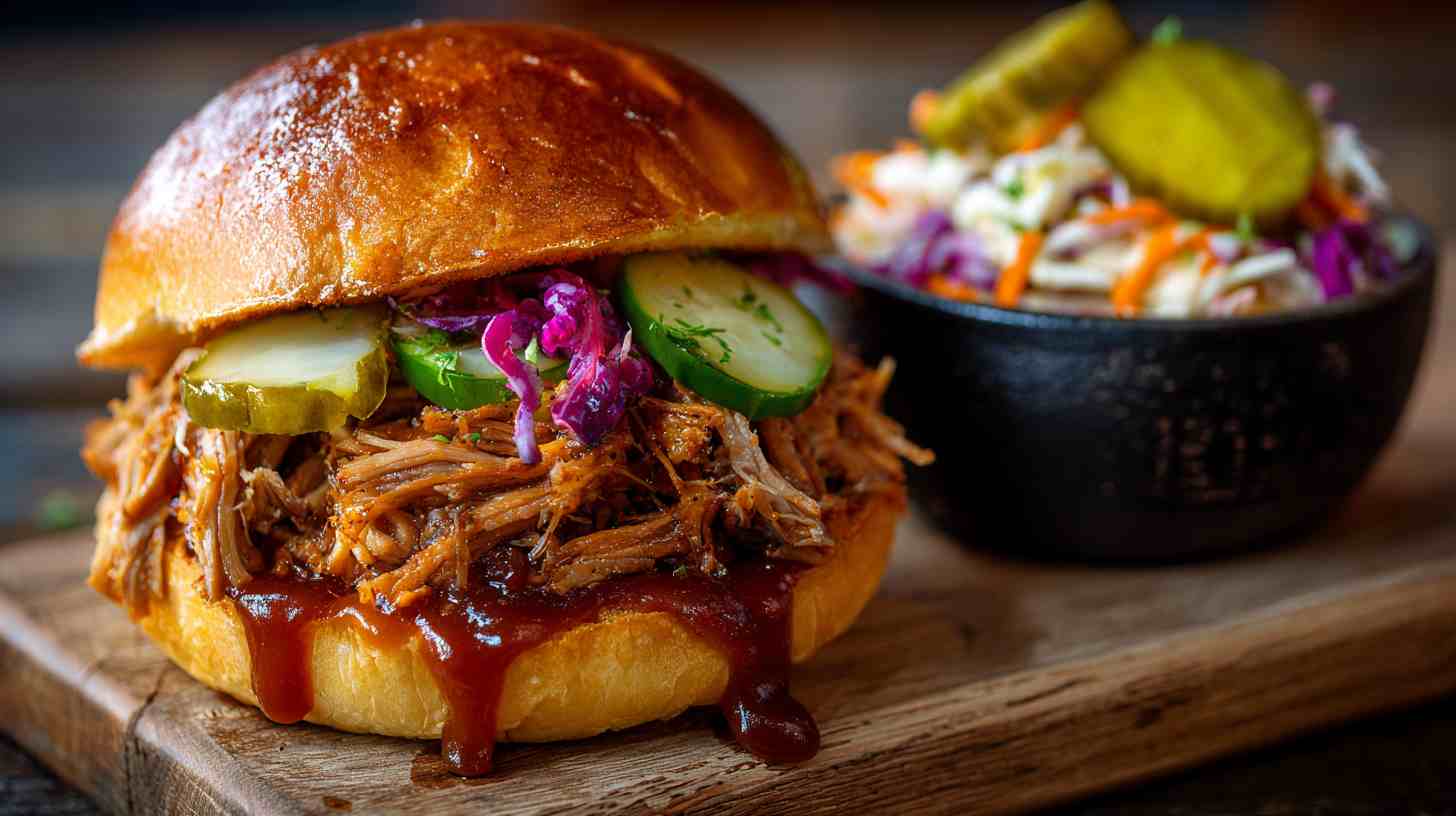 Crockpot Pulled Pork Roast with Tangy Barbecue Sauce