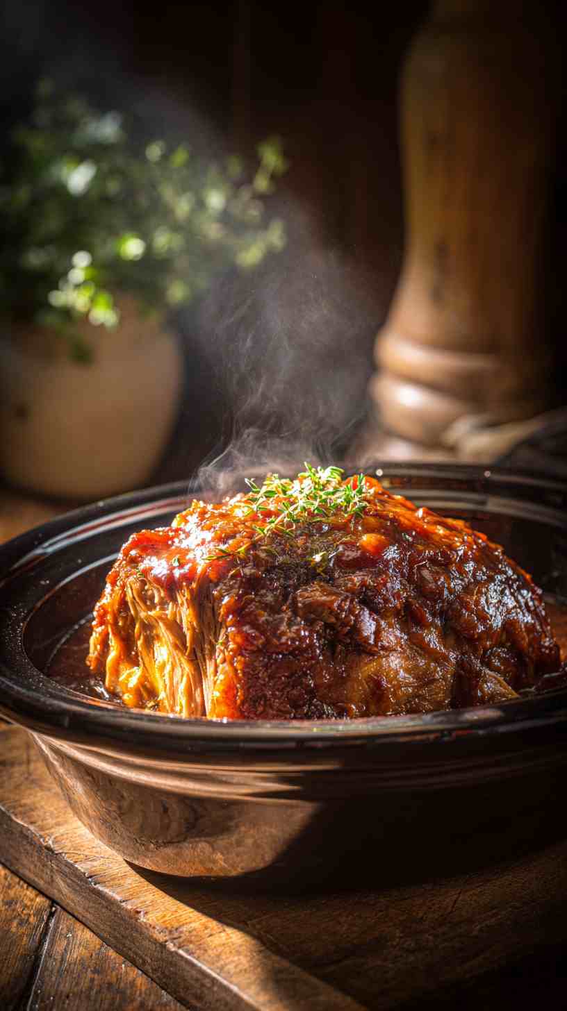 Crockpot Pulled Pork Roast with Tangy Barbecue Sauce Crockpot Pulled Pork Roast with Tangy Barbecue Sauce