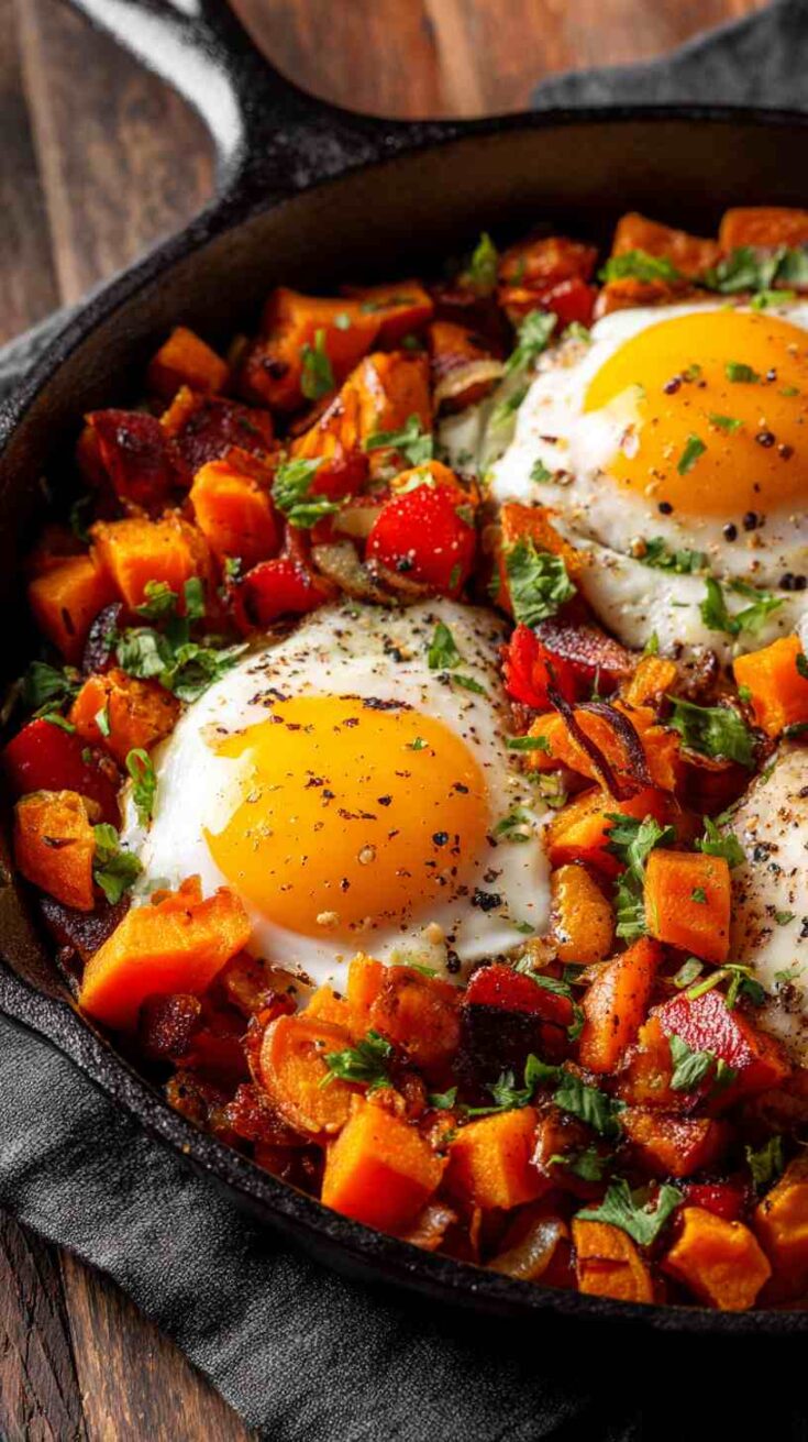 Crockpot Sweet Potato Hash with Eggs