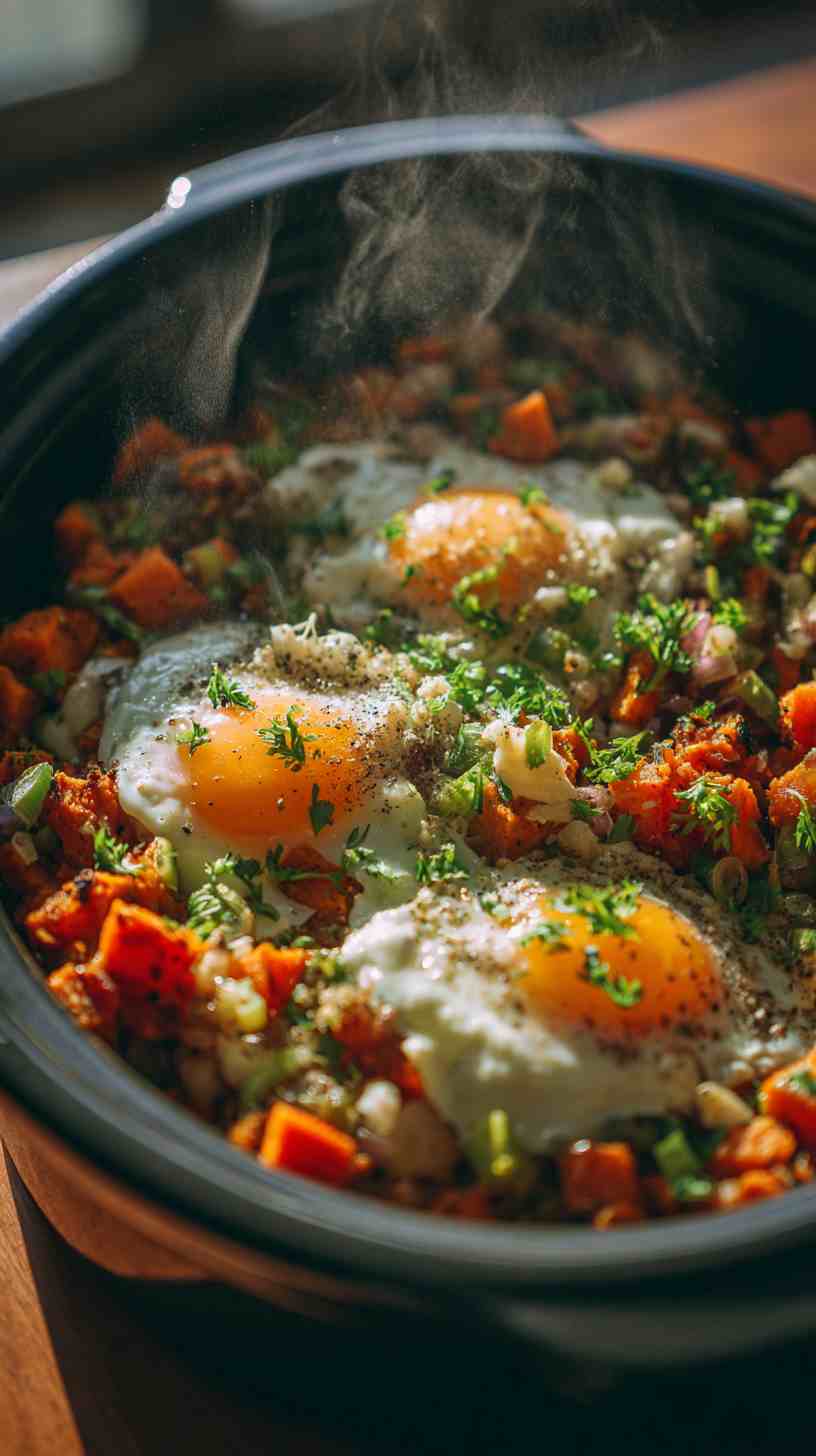Crockpot Sweet Potato Hash with Eggs Crockpot Sweet Potato Hash with Eggs