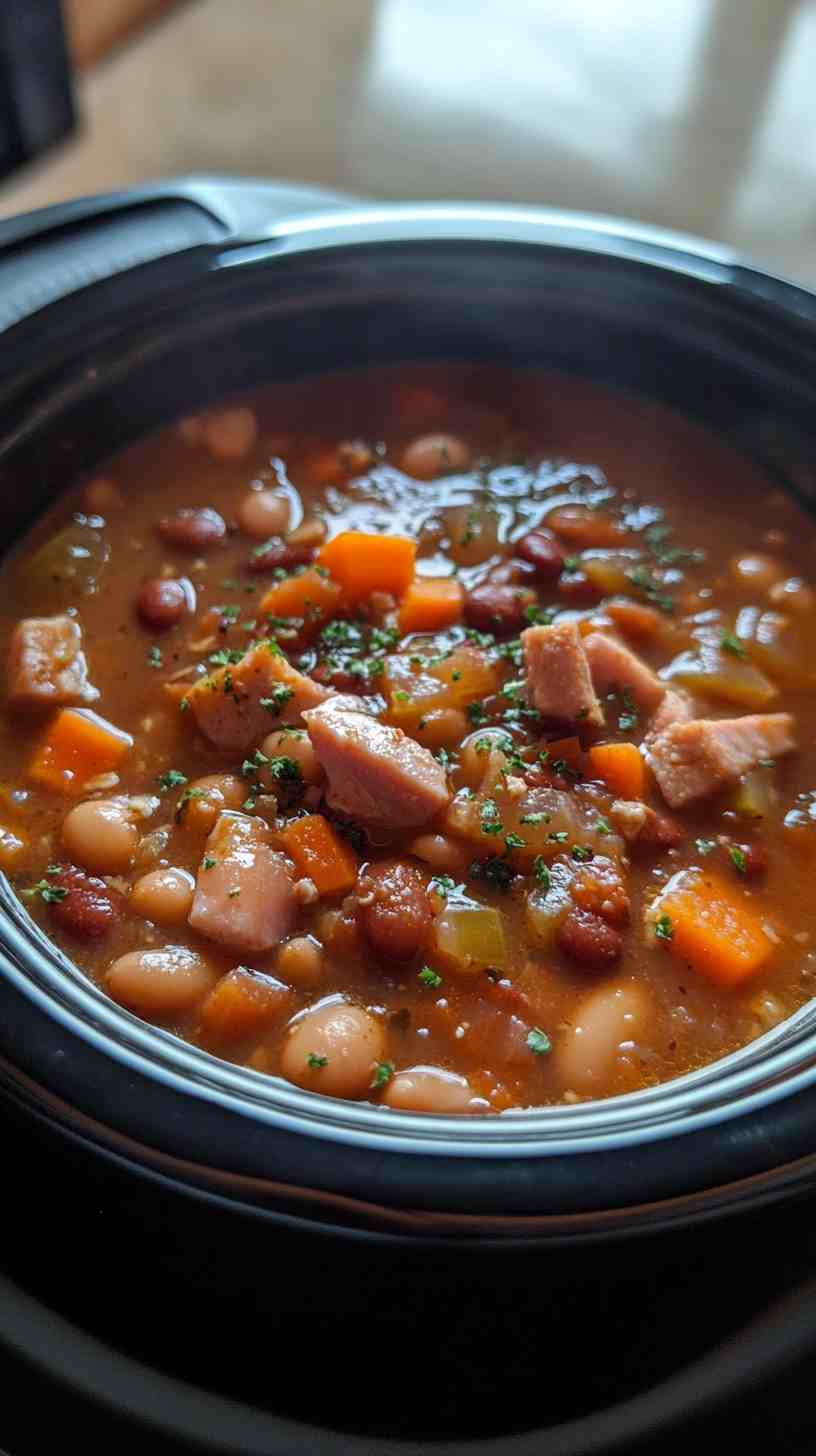 Easy Bean and Ham Soup in the Slow Cooker Easy Bean and Ham Soup in the Slow Cooker