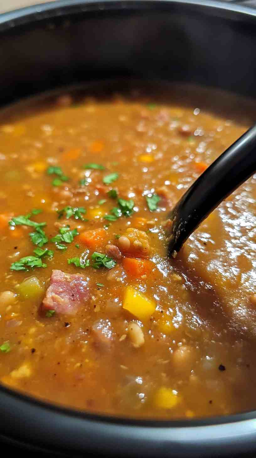 Easy Bean and Ham Soup in the Slow Cooker Easy Bean and Ham Soup in the Slow Cooker