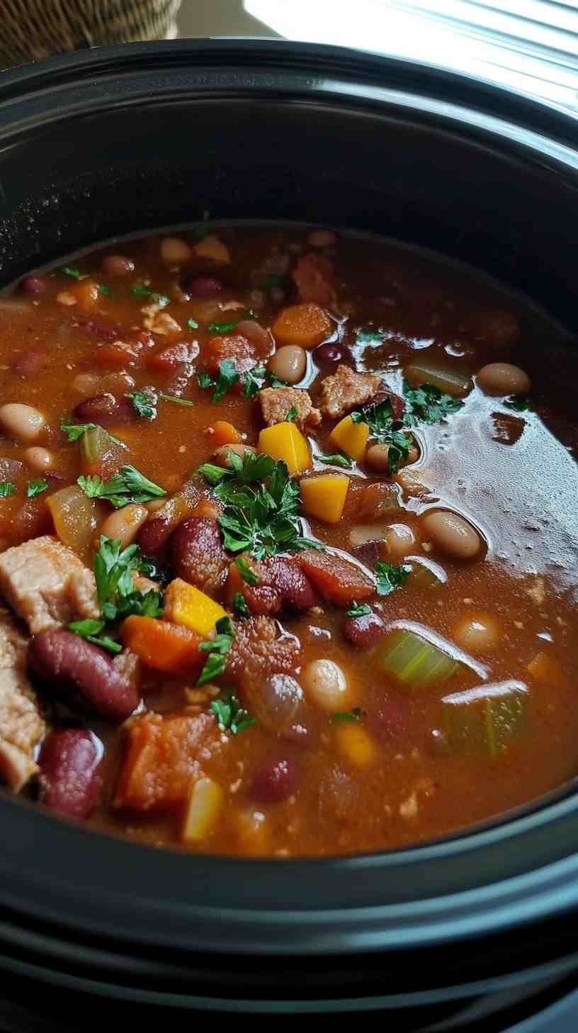 Easy Bean and Ham Soup in the Slow Cooker Easy Bean and Ham Soup in the Slow Cooker